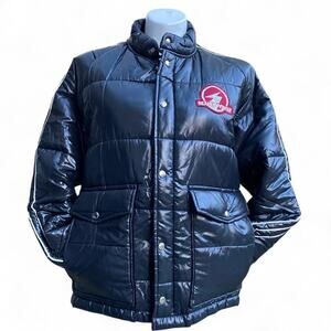 True Vintage 70s Black Swingster Sealed Power Puffer Jacket Coat L